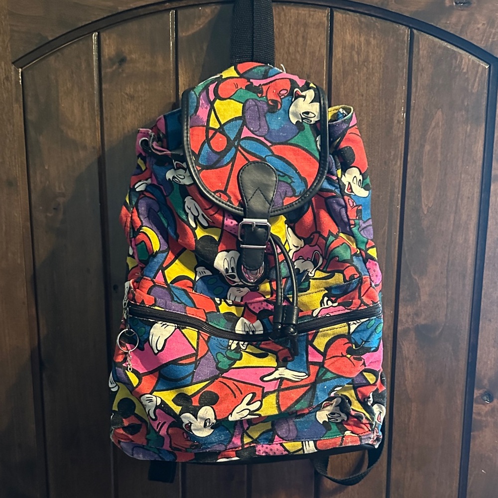 Rare Vintage Mickey Mouse Cartoon Character Disney Backpack